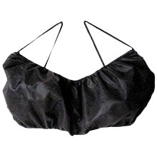 Black disposable women's top on a white background