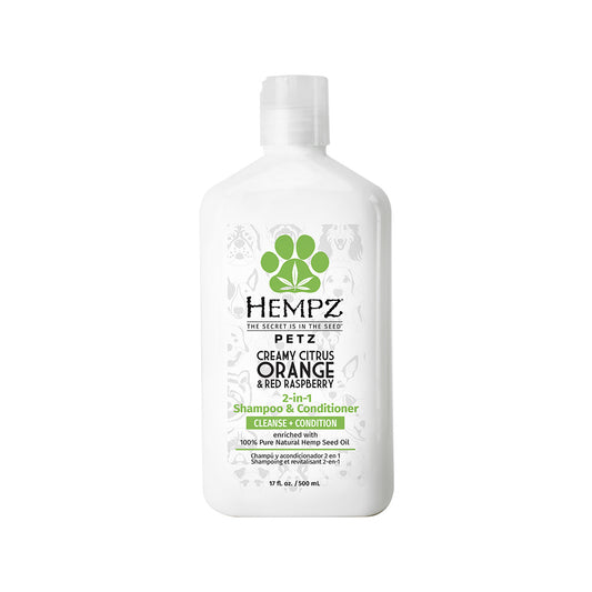 Petz Creamy Citrus Orange & Red Raspberry 2 in 1 Herbal Shampoo & Conditioner