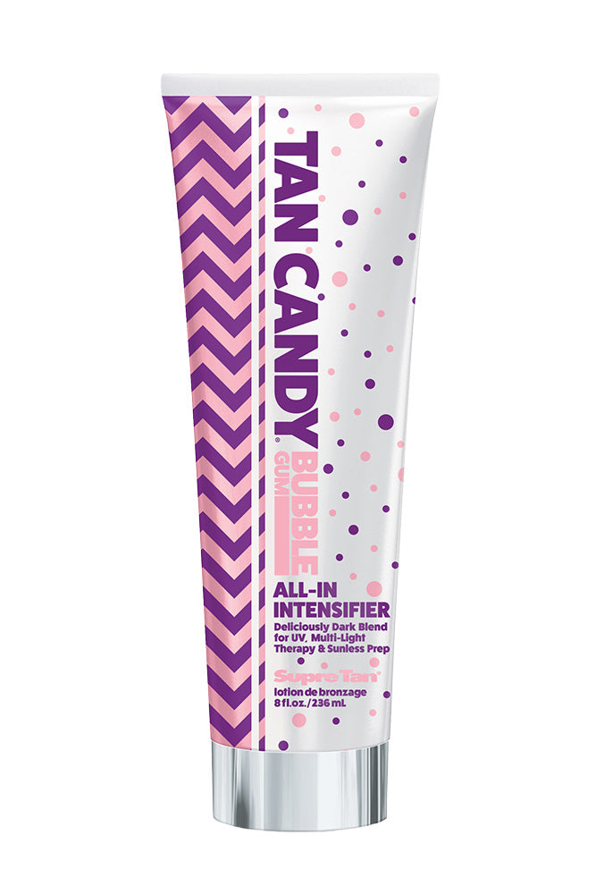 Tan Candy Bubble Gum All-In Intensifier tube on a white background