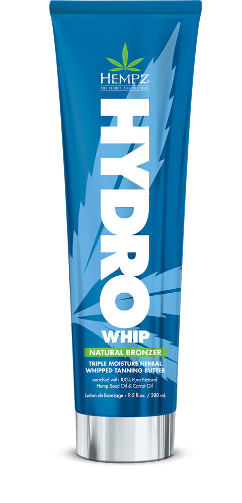 Tube of Hempz Hydro Whip whipped tanning butter on a white background