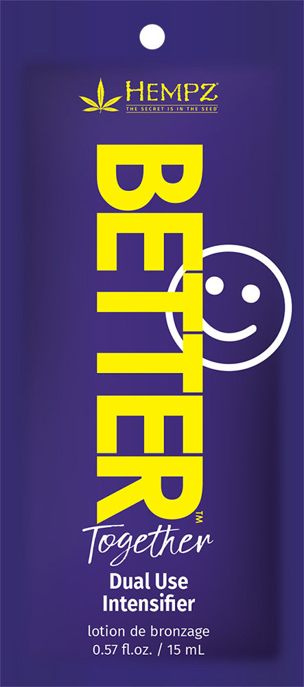 Hempz Better Together dual use intensifier packaging on a purple background