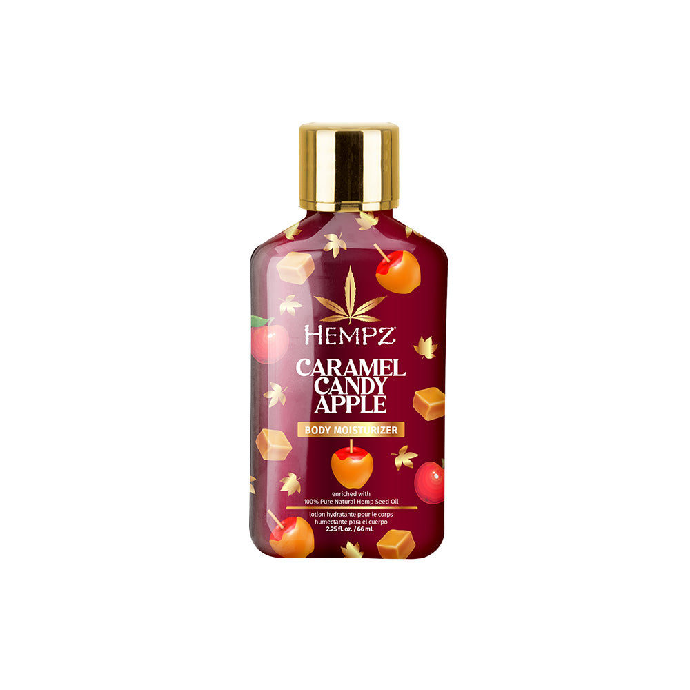 Hempz Caramel Candy Apple body moisturizer bottle on a white background