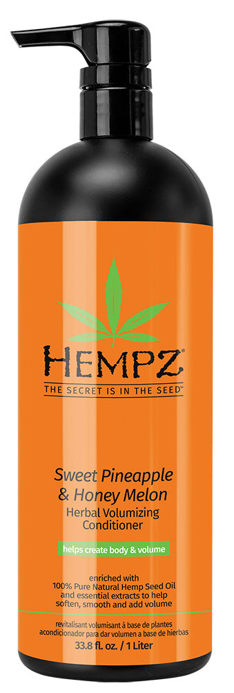 Hempz Sweet Pineapple & Honey Melon Herbal Volumizing Conditioner bottle on a white background