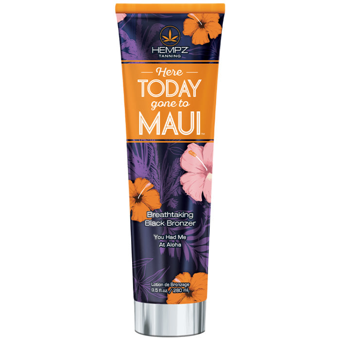 Hempz tanning lotion tube with floral design on a white background