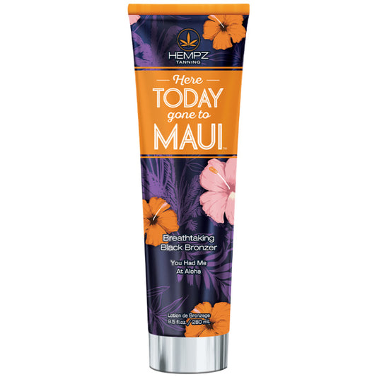Hempz tanning lotion tube with floral design on a white background