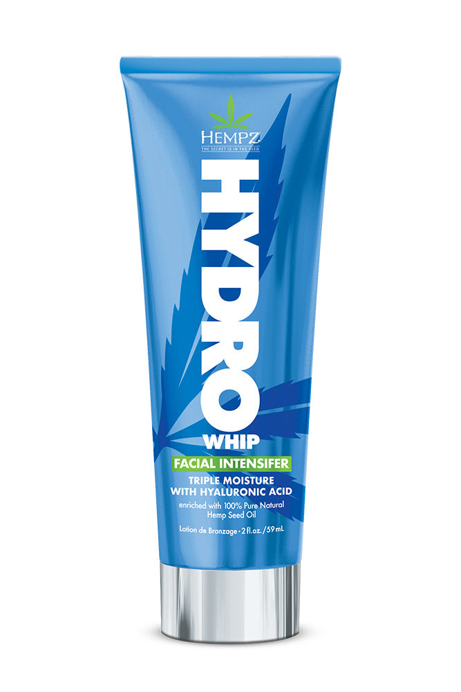 Blue tube of Hempz Hydro Whip facial moisturizer on a white background