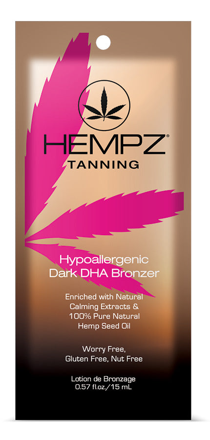 SU hypoallergenic bronzer on a gold background featuring a hemp leaf 
