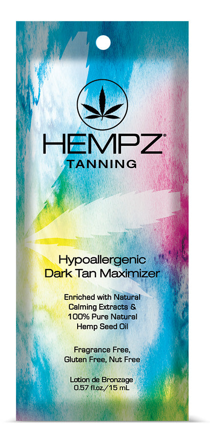 Hempz Tanning product packaging with colorful design and brand logo.