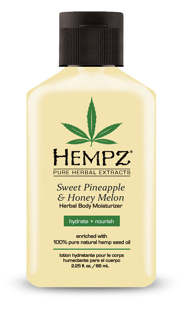 Hempz Sweet Pineapple & Honey Melon body moisturizer bottle on a white background