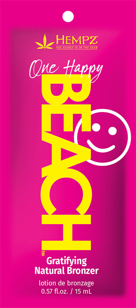 Hempz One Happy Beach bronzer packaging on a pink background