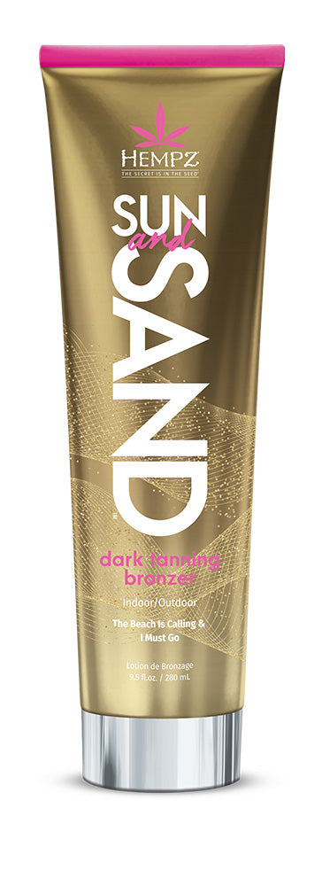 Hempz Sun Sand dark tanning bronzer tube on a white background