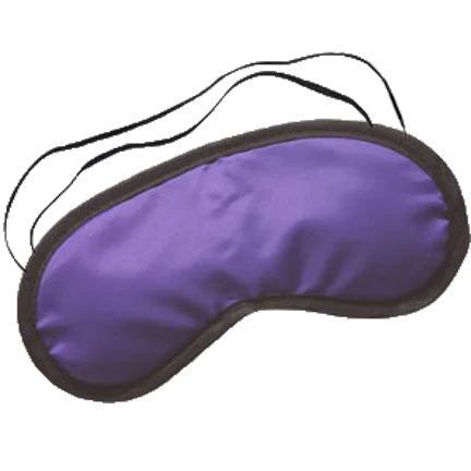 Purple sleep mask with black border on a white background