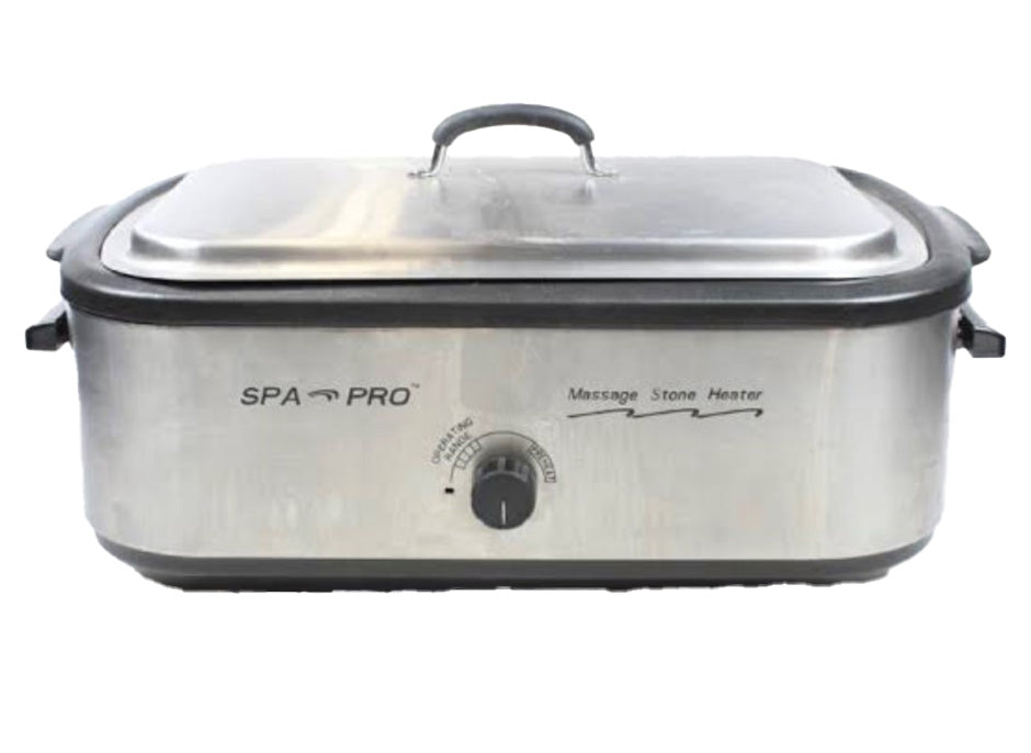 A metal spa pro warmer on a white background 
