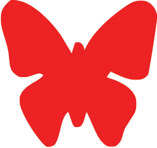 Red butterfly silhouette on a white background