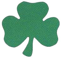 Green shamrock leaf on a white background