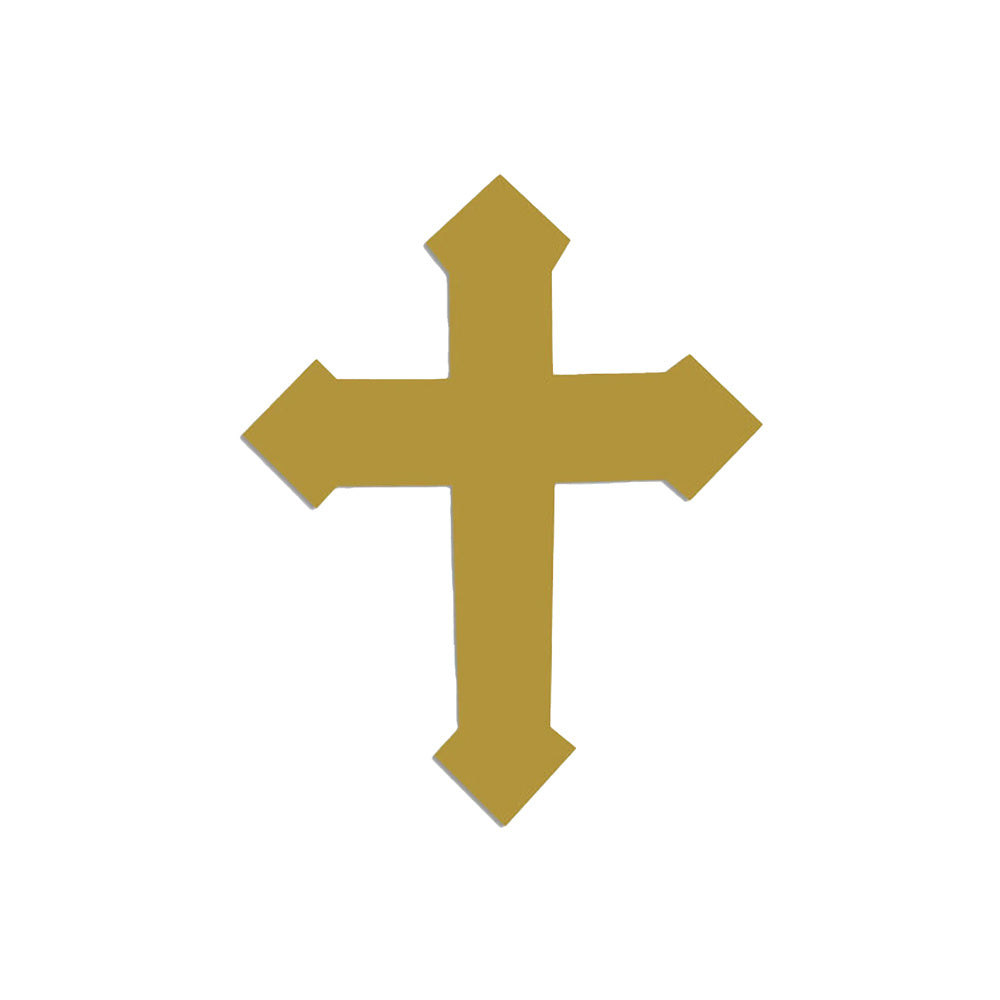 Gold cross on a white background