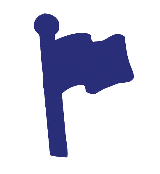 Blue flag stickers on a white background