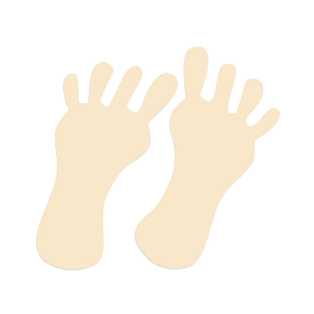 Beige footprint sticker on a white background