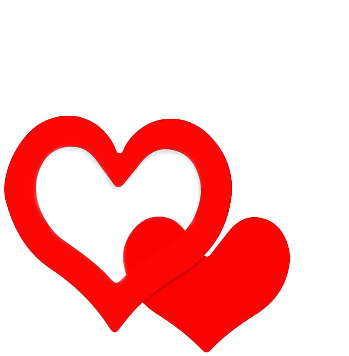 Red heart symbol on a white background