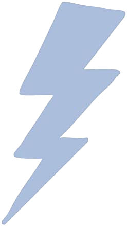 Light blue lightning bolt shape on a white background