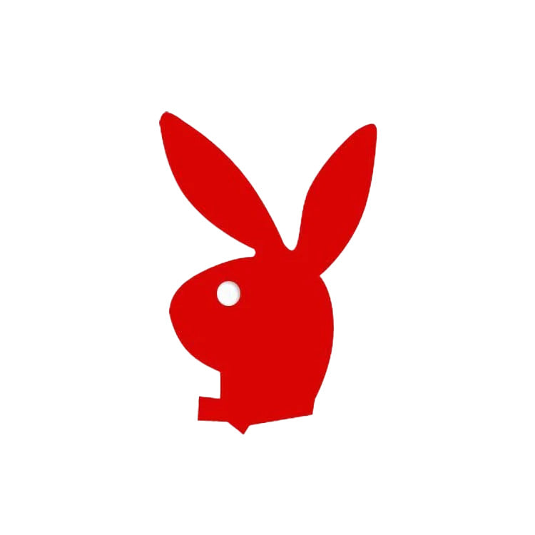 red playboy bunny sticker on a white background 