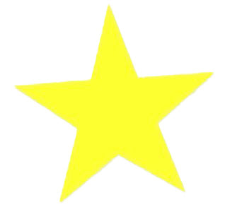 Yellow star on a white background