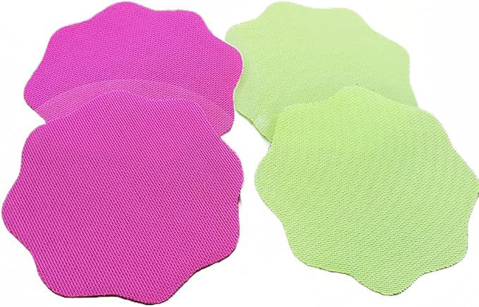pink and green tanning tips on a white background 