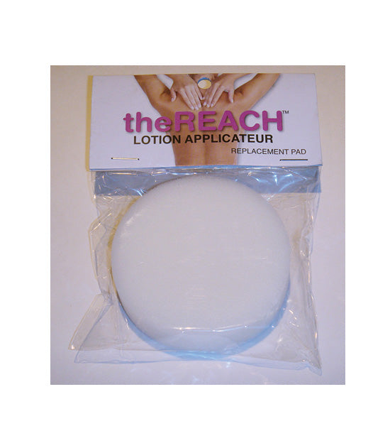 Replacement pad for 'theREACH' lotion applicator in packaging with brand name visible.