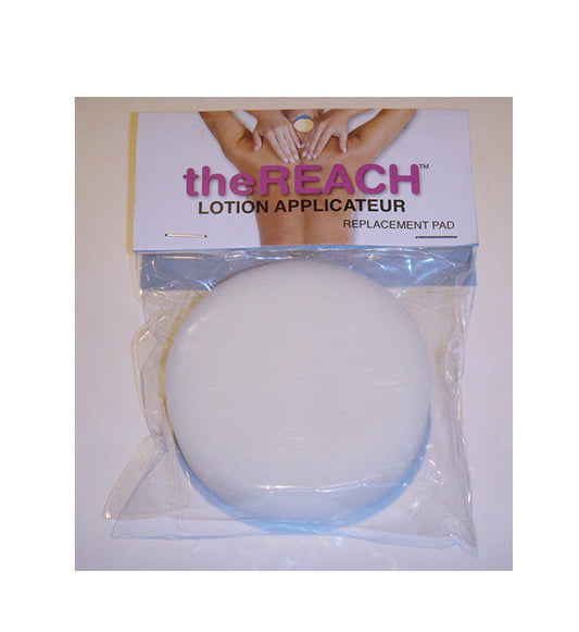 Replacement pad for 'theREACH' lotion applicator in packaging with brand name visible.